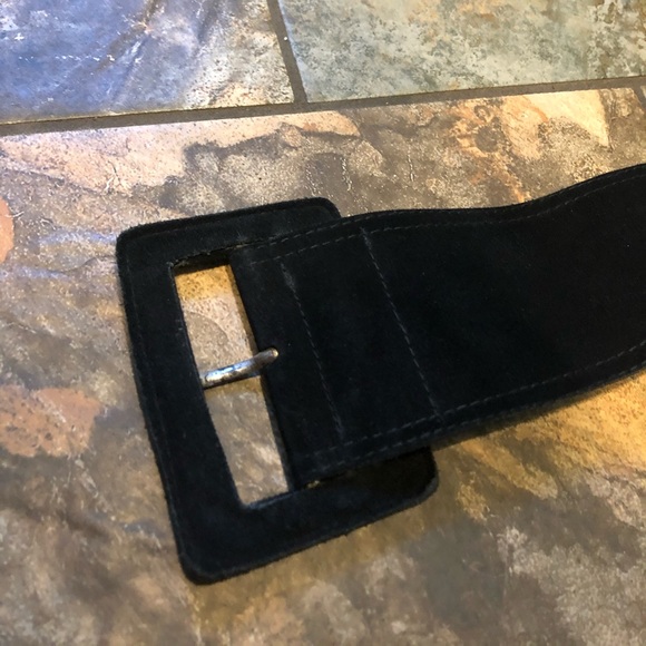 Vintage 1980 Stefanel Suede Black Belt - Picture 4 of 6